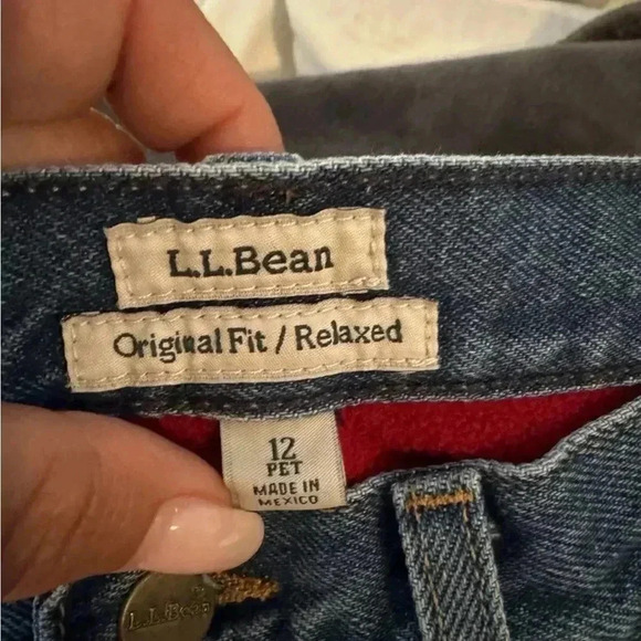 NWT L.L. Bean women’s petite thermal insulated jeans size 12 NWT - Picture 3 of 7